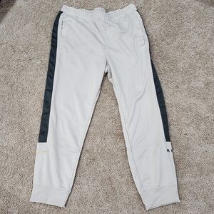 Nike Lounge Joggers Men Gray, Size Xl, Drawstring Sweatpants, Tan And Grey